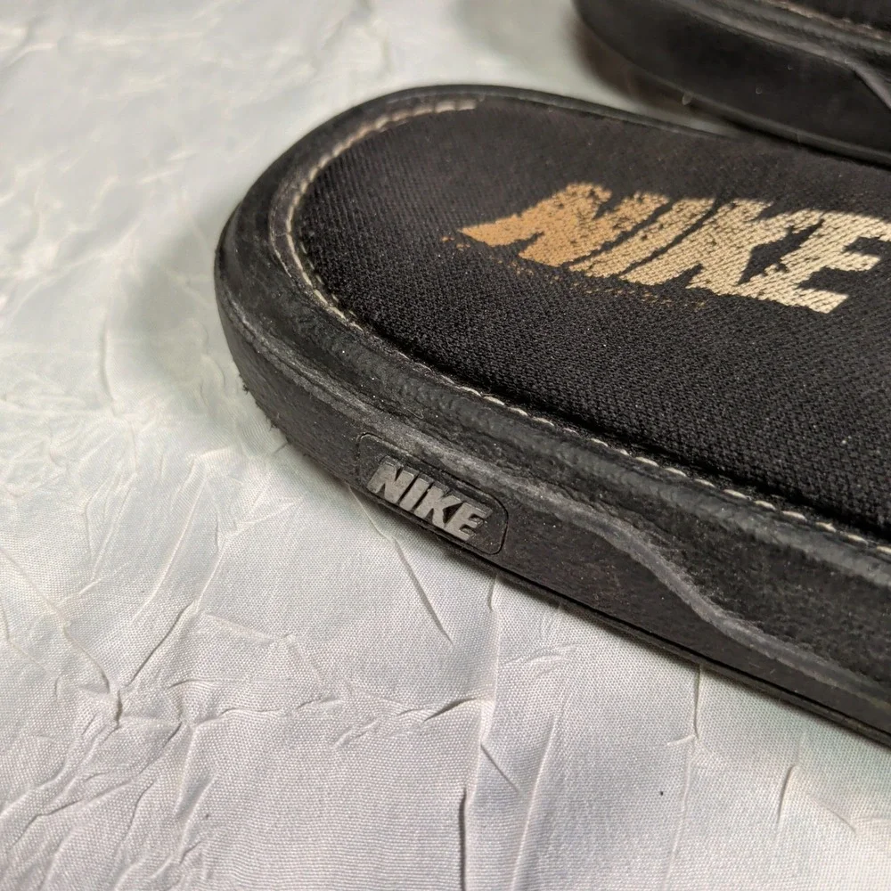 Nike Comfort Slide 2 Sandals Mens Size 7 Black Metallic Silver Y2K 415206-002